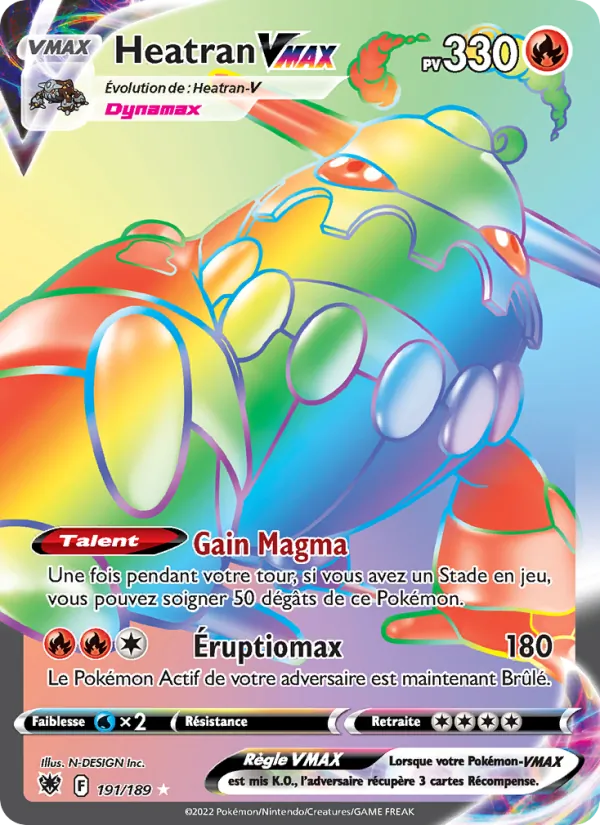 Carte Pokémon Heatran VMAX de l'extension Astres Radieux