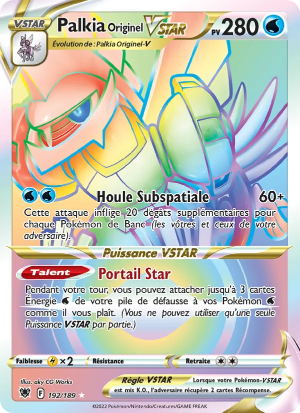 Carte Pokémon Palkia Originel VSTAR de l'extension Astres Radieux