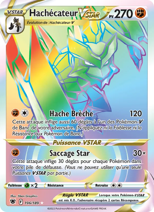 Carte Pokémon Hachécateur VSTAR de l'extension Astres Radieux
