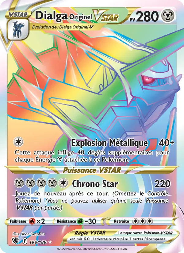 Carte Pokémon Dialga Originel VSTAR de l'extension Astres Radieux