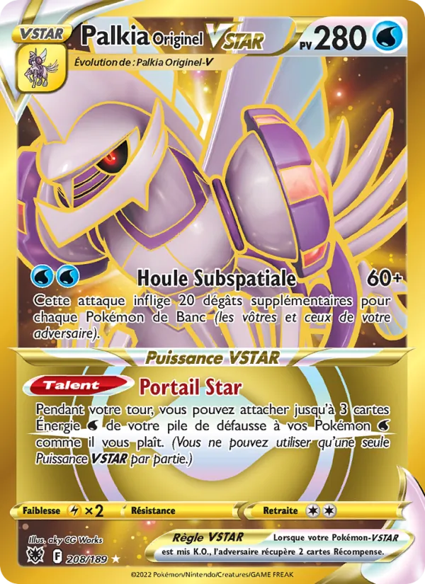 Carte Pokémon Palkia Originel VSTAR de l'extension Astres Radieux