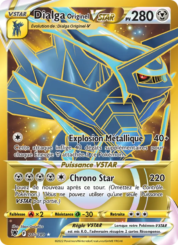 Carte Pokémon Dialga Originel VSTAR de l'extension Astres Radieux