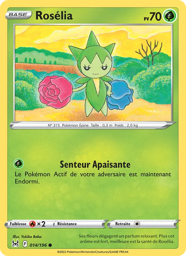 Carte Pokémon Rosélia de l'extension Origine Perdue