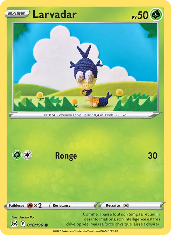 Carte Pokémon Larvadar de l'extension Origine Perdue