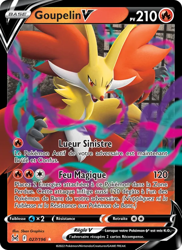 Carte Pokémon Goupelin V de l'extension Origine Perdue