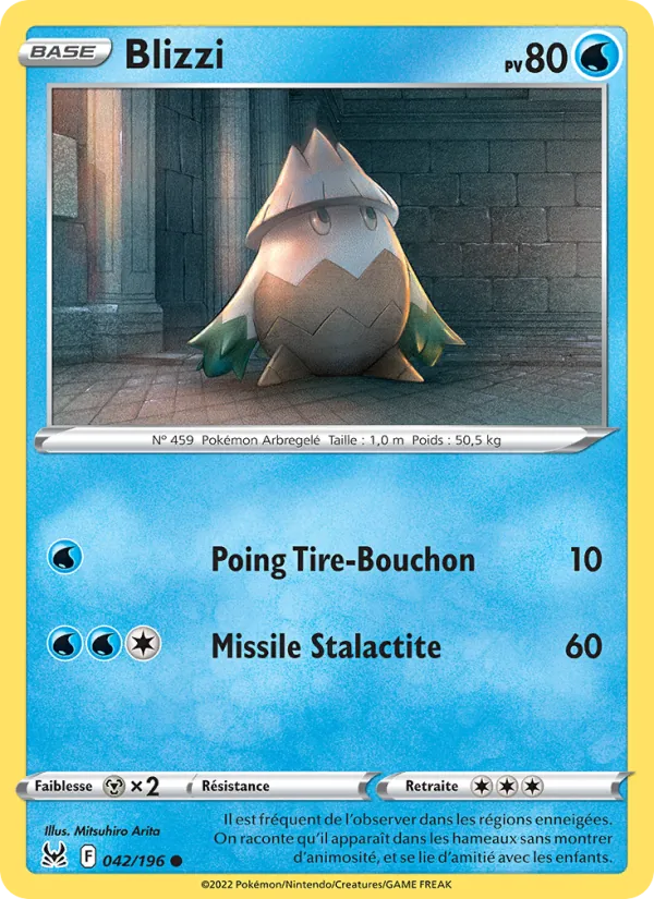 Carte Pokémon Blizzi de l'extension Origine Perdue