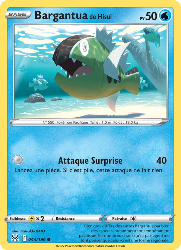 Carte Pokémon Bargantua de Hisui de l'extension Origine Perdue