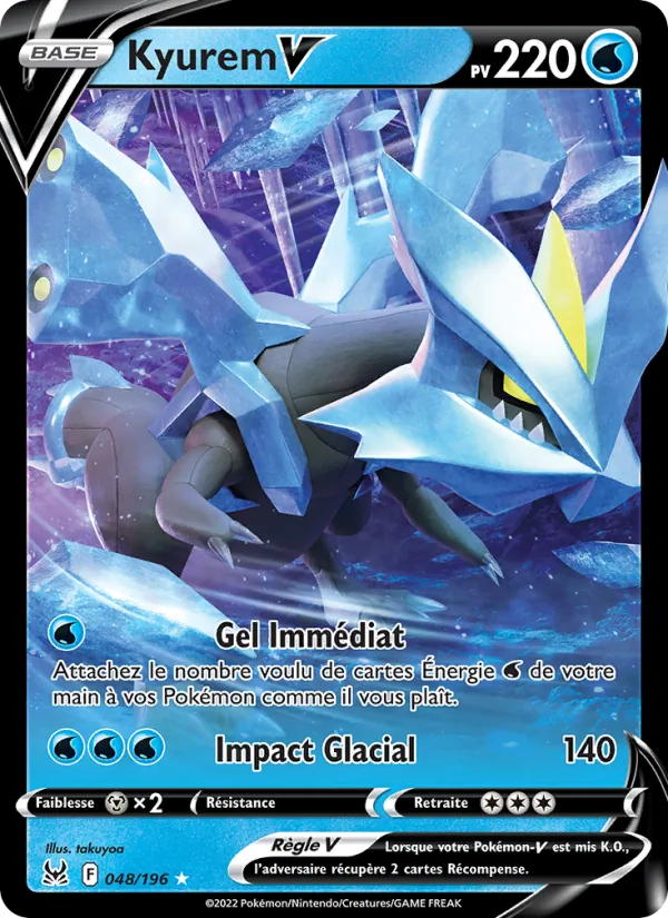Carte Pokémon Kyurem V de l'extension Origine Perdue