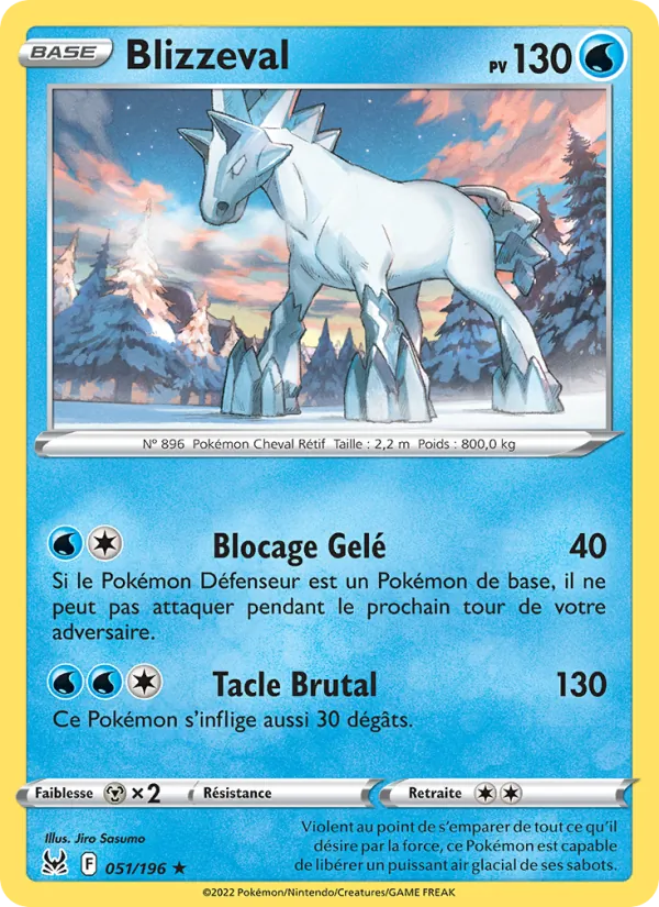 Carte Pokémon Blizzeval de l'extension Origine Perdue