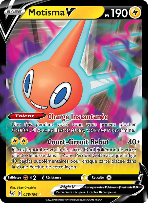 Carte Pokémon Motisma V de l'extension Origine Perdue
