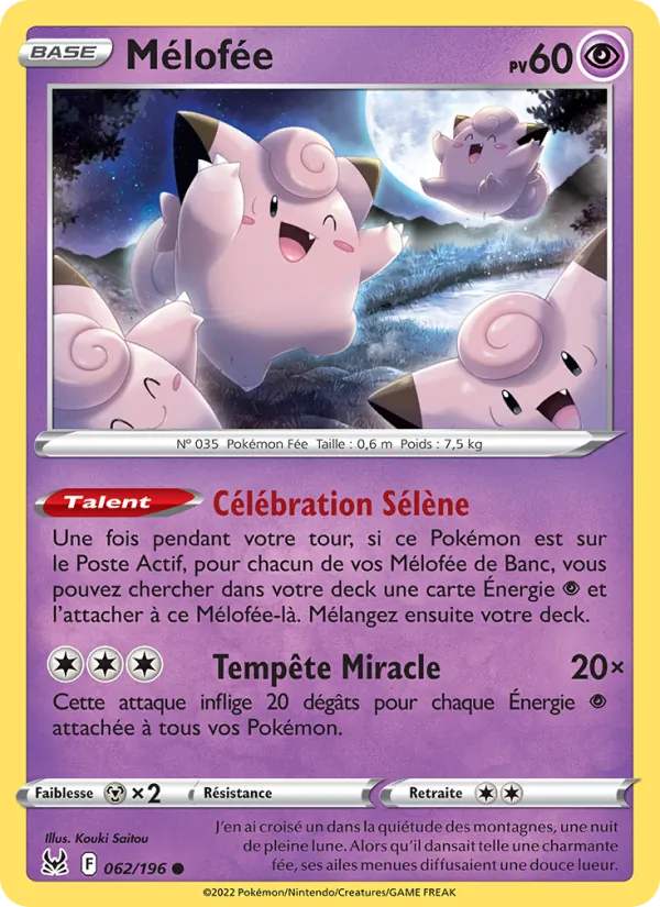 Carte Pokémon Mélofée de l'extension Origine Perdue