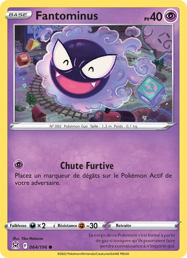 Carte Pokémon Fantominus de l'extension Origine Perdue