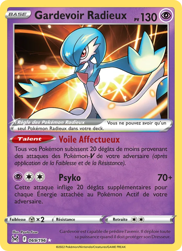 Carte Pokémon Gardevoir Radieux de l'extension Origine Perdue