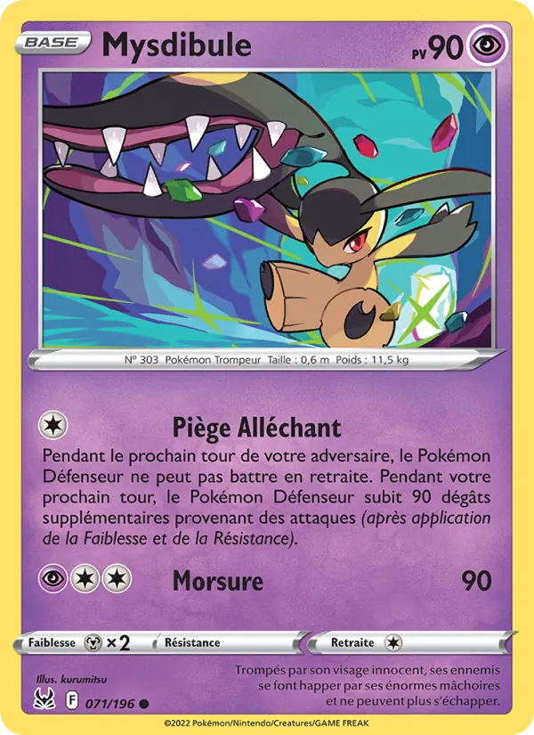 Carte Pokémon Mysdibule de l'extension Origine Perdue
