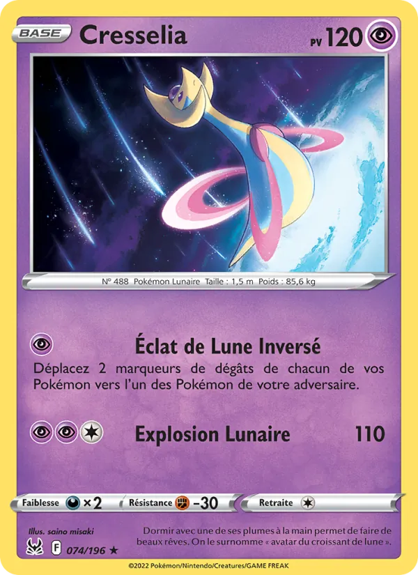 Carte Pokémon Cresselia de l'extension Origine Perdue