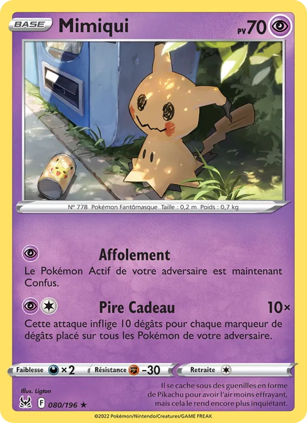 Carte Pokémon Mimiqui de l'extension Origine Perdue
