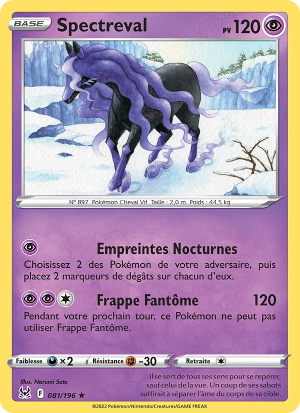 Carte Pokémon Spectreval de l'extension Origine Perdue