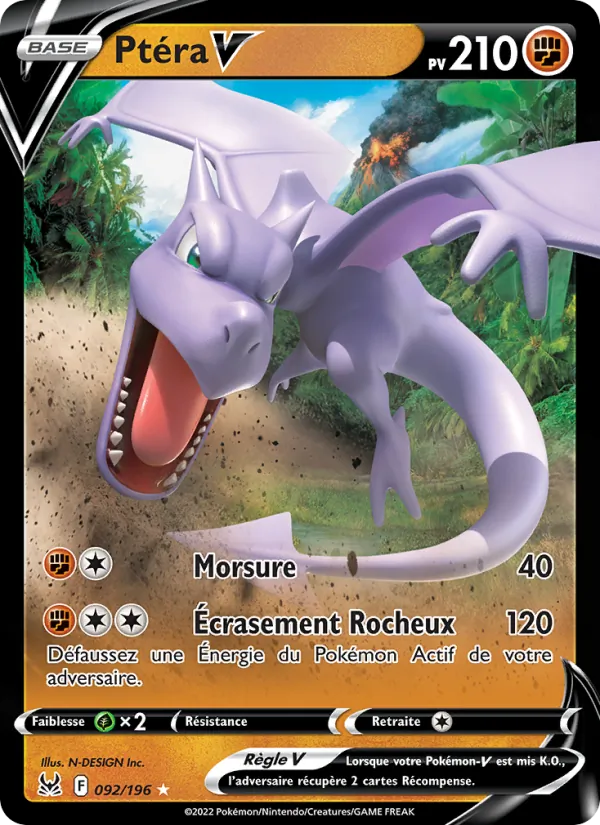 Carte Pokémon Ptéra V de l'extension Origine Perdue