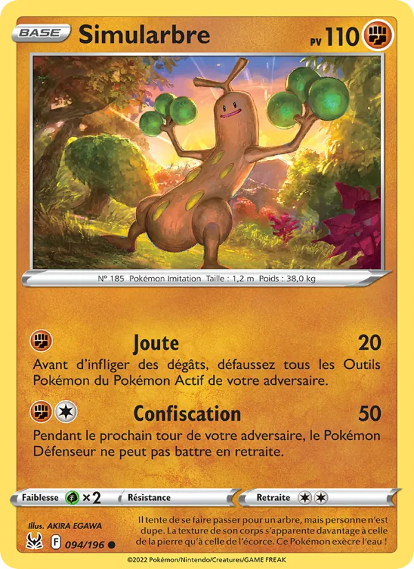 Carte Pokémon Simularbre de l'extension Origine Perdue