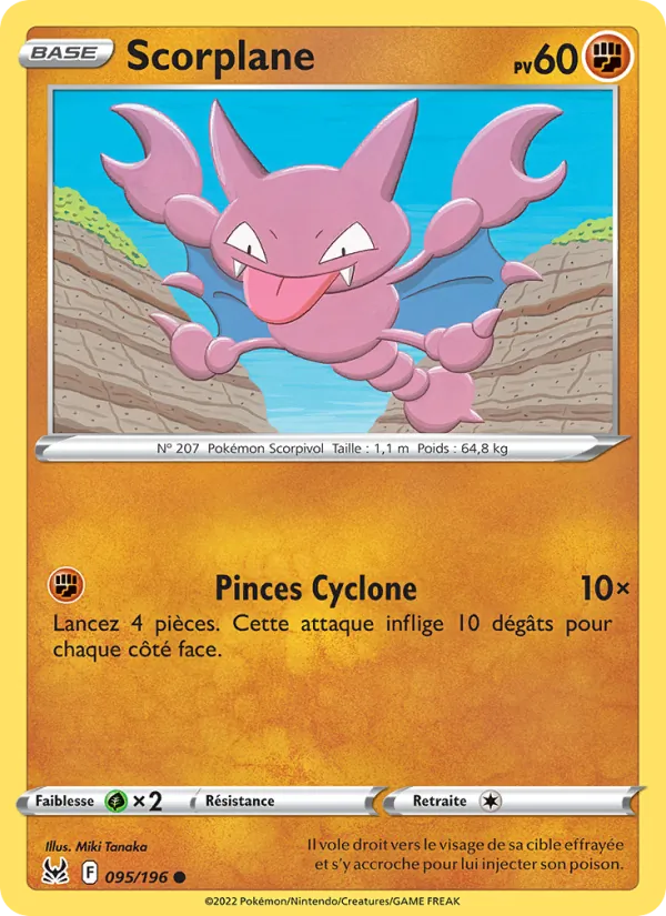 Carte Pokémon Scorplane de l'extension Origine Perdue