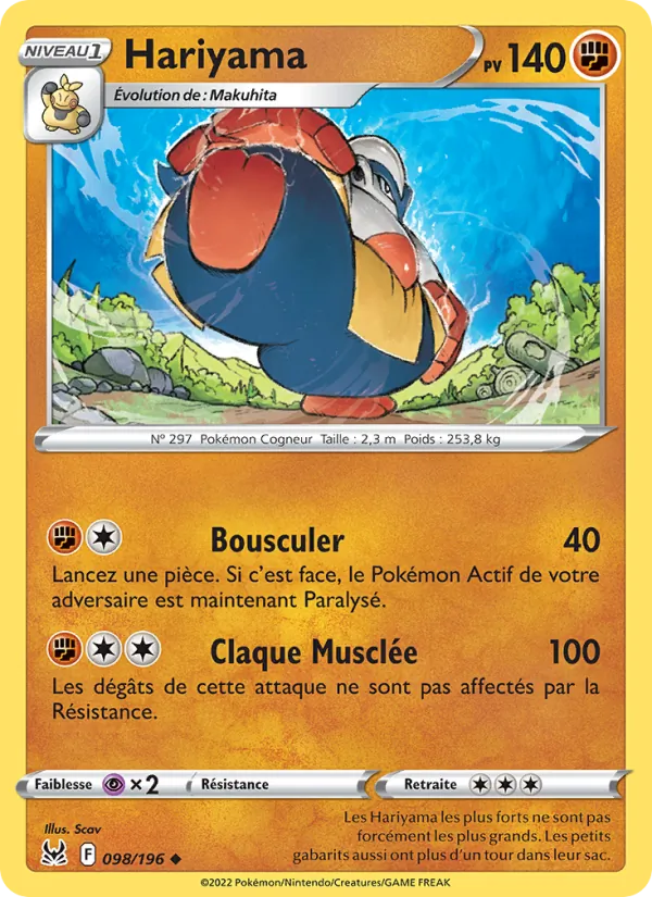 Carte Pokémon Hariyama de l'extension Origine Perdue