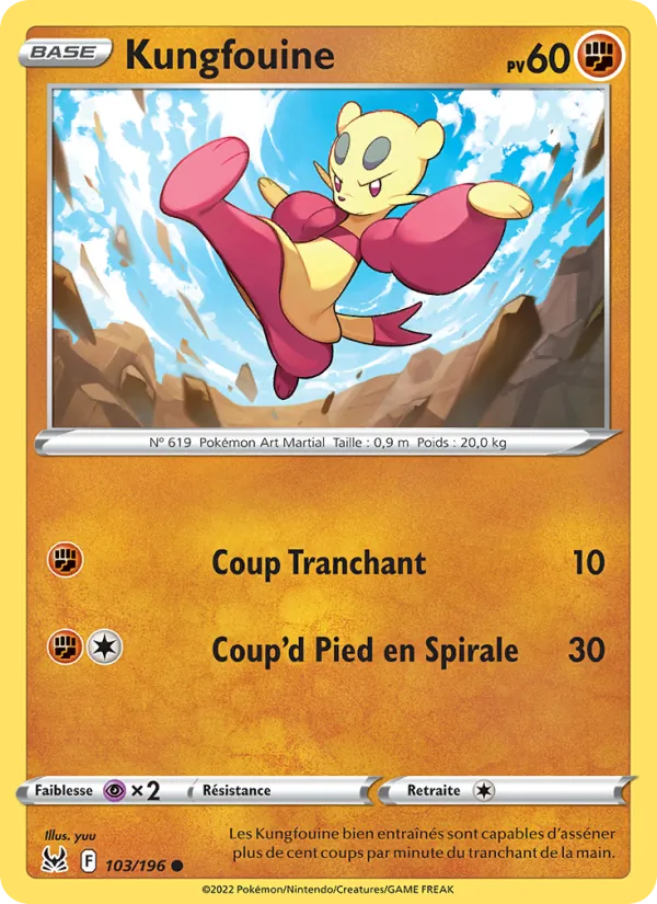 Carte Pokémon Kungfouine de l'extension Origine Perdue