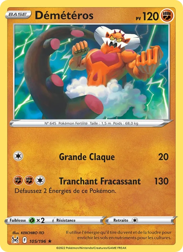 Carte Pokémon Démétéros de l'extension Origine Perdue