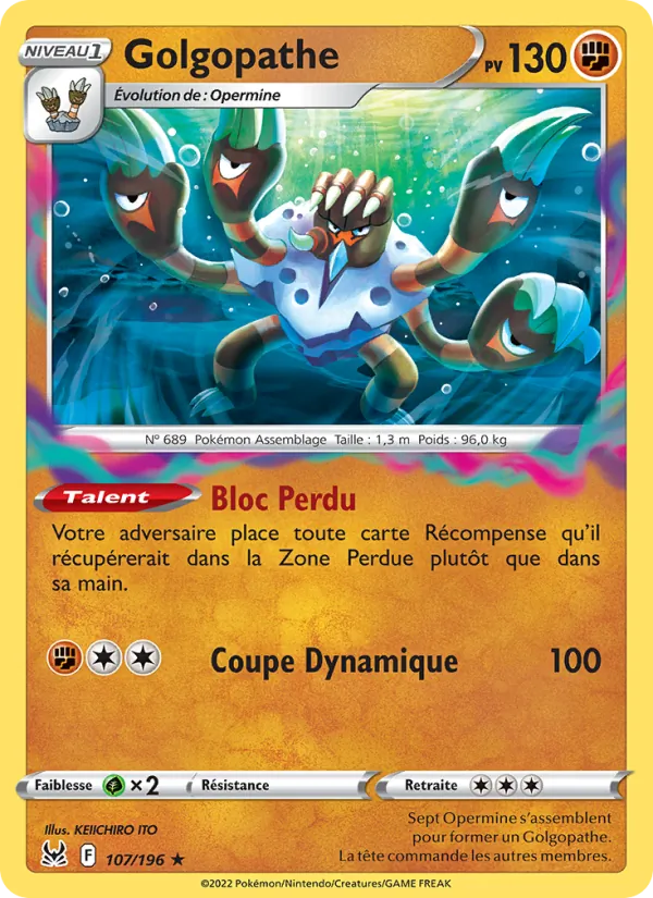 Carte Pokémon Golgopathe de l'extension Origine Perdue