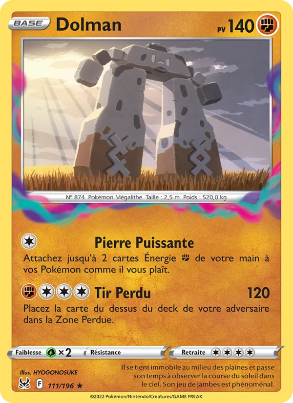 Carte Pokémon Dolman de l'extension Origine Perdue