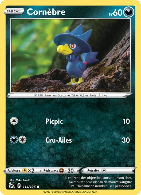 Carte Pokémon Cornèbre de l'extension Origine Perdue
