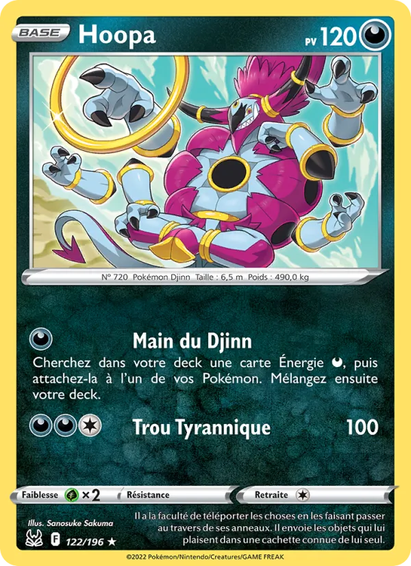 Carte Pokémon Hoopa de l'extension Origine Perdue