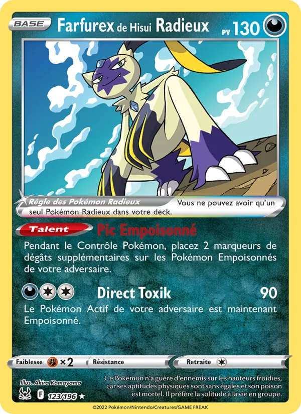 Carte Pokémon Farfurex de Hisui Radieux de l'extension Origine Perdue