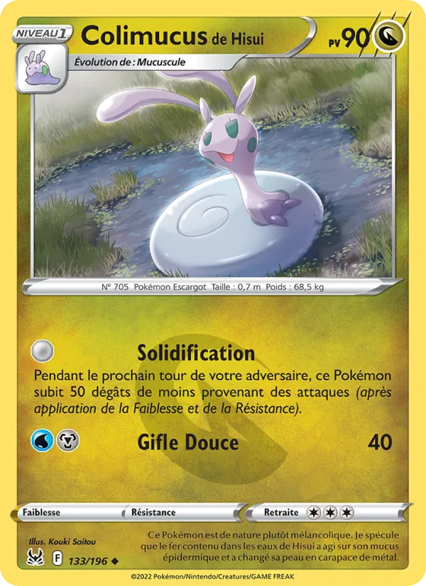 Carte Pokémon Colimucus de Hisui de l'extension Origine Perdue