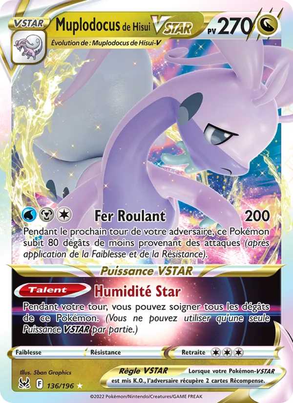 Carte Pokémon Muplodocus de Hisui VSTAR de l'extension Origine Perdue