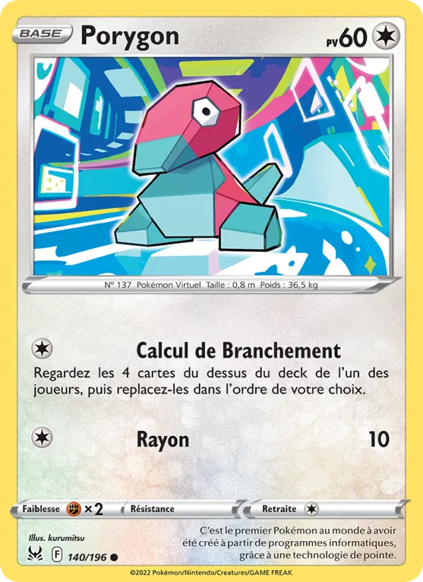 Carte Pokémon Porygon de l'extension Origine Perdue