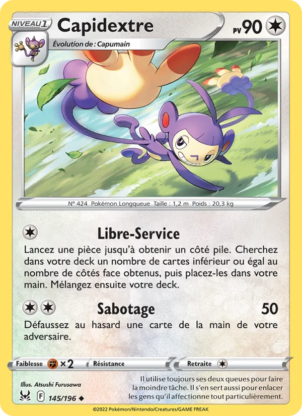 Carte Pokémon Capidextre de l'extension Origine Perdue