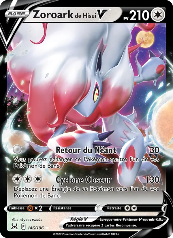 Carte Pokémon Zoroark de Hisui V de l'extension Origine Perdue