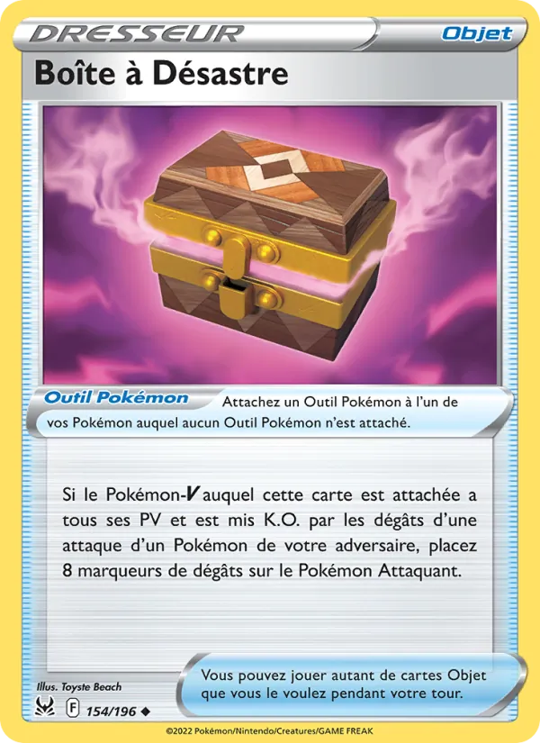 Carte Pokémon Boîte à Désastre de l'extension Origine Perdue