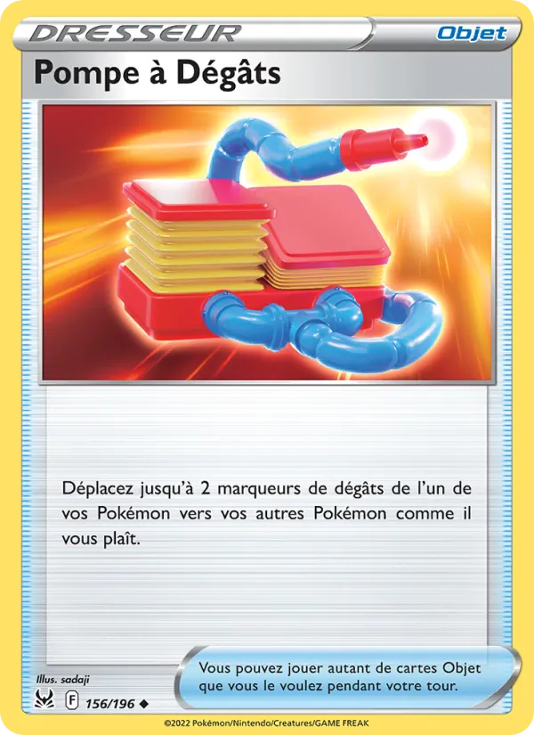 Carte Pokémon Pompe à Dégâts de l'extension Origine Perdue