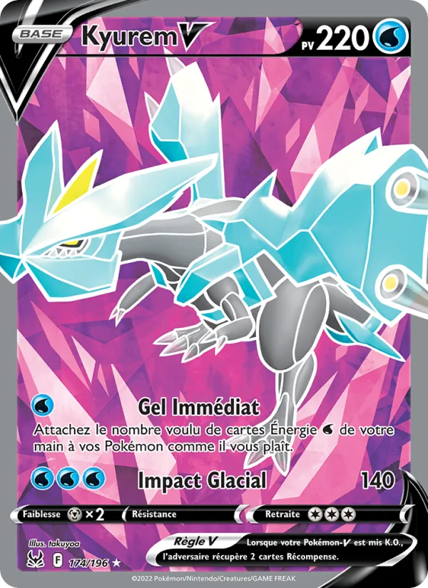 Carte Pokémon Kyurem V de l'extension Origine Perdue