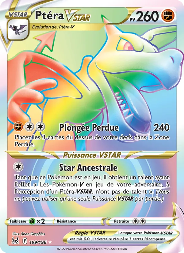 Carte Pokémon Ptéra VSTAR de l'extension Origine Perdue