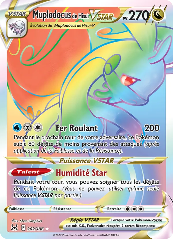 Carte Pokémon Muplodocus de Hisui VSTAR de l'extension Origine Perdue