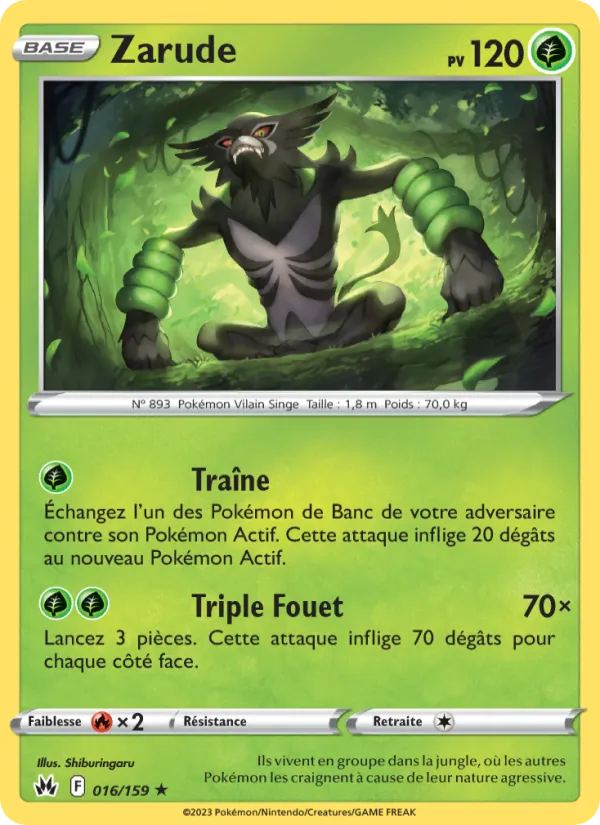 Carte Pokémon Zarude de l'extension Zénith Suprême