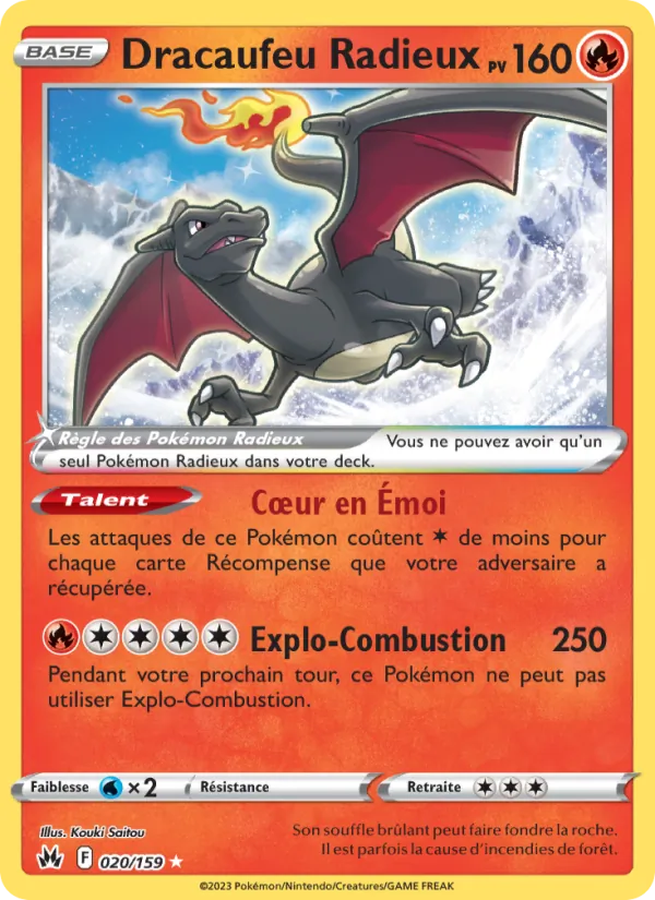 Carte Pokémon Dracaufeu Radieux de l'extension Zénith Suprême