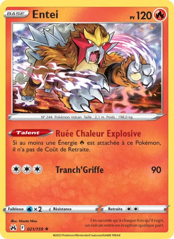 Carte Pokémon Entei de l'extension Zénith Suprême