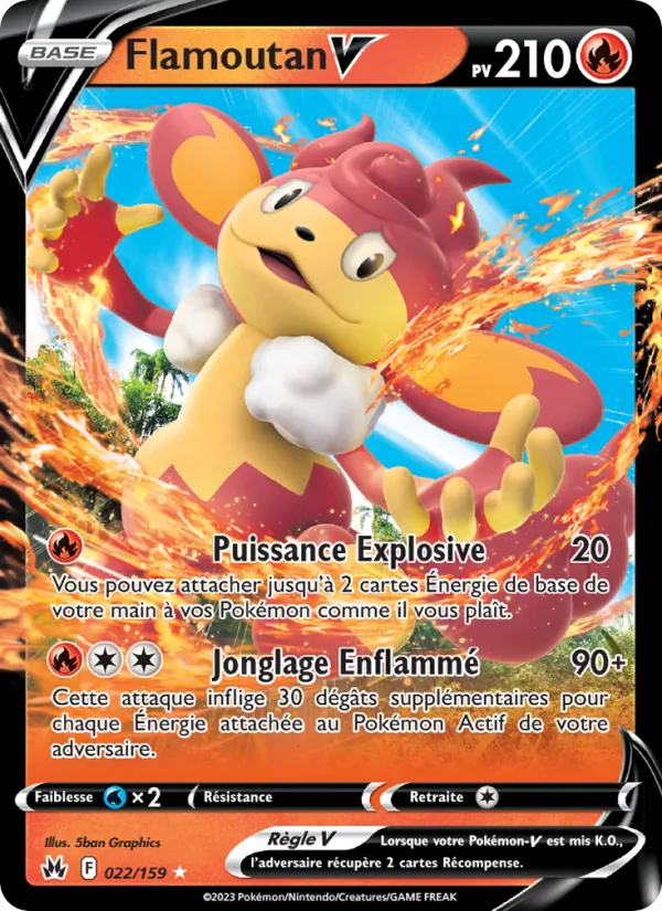Carte Pokémon Flamoutan V de l'extension Zénith Suprême