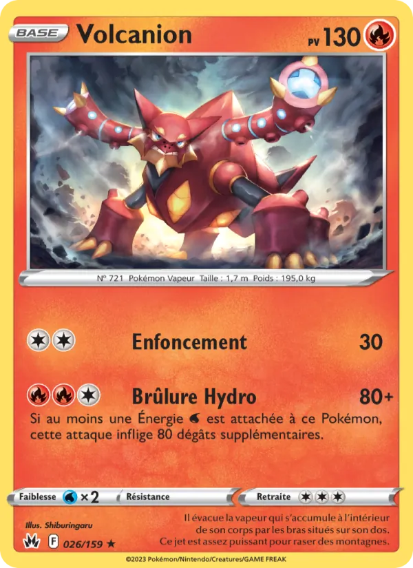 Carte Pokémon Volcanion de l'extension Zénith Suprême