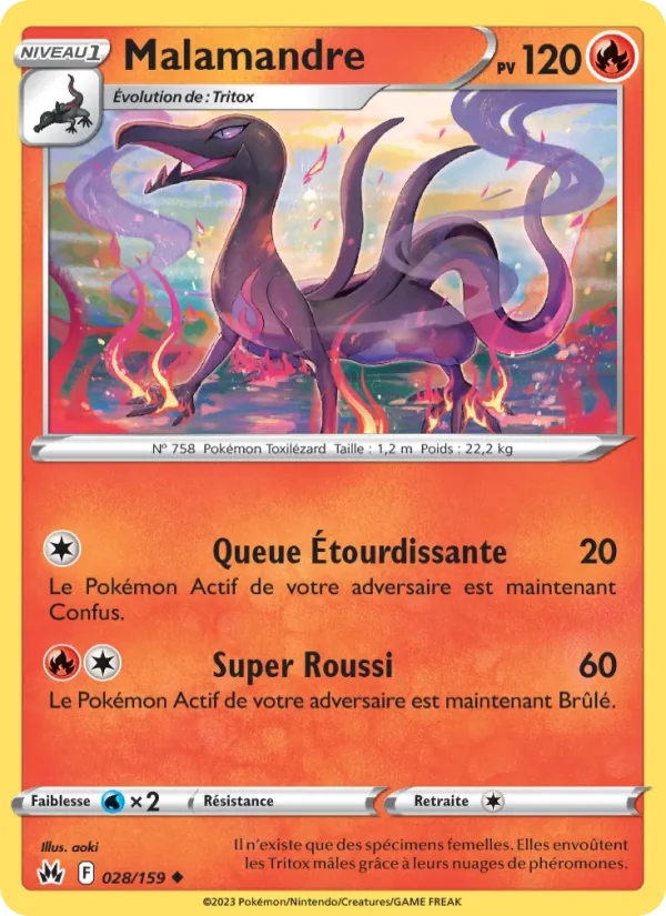 Carte Pokémon Malamandre de l'extension Zénith Suprême
