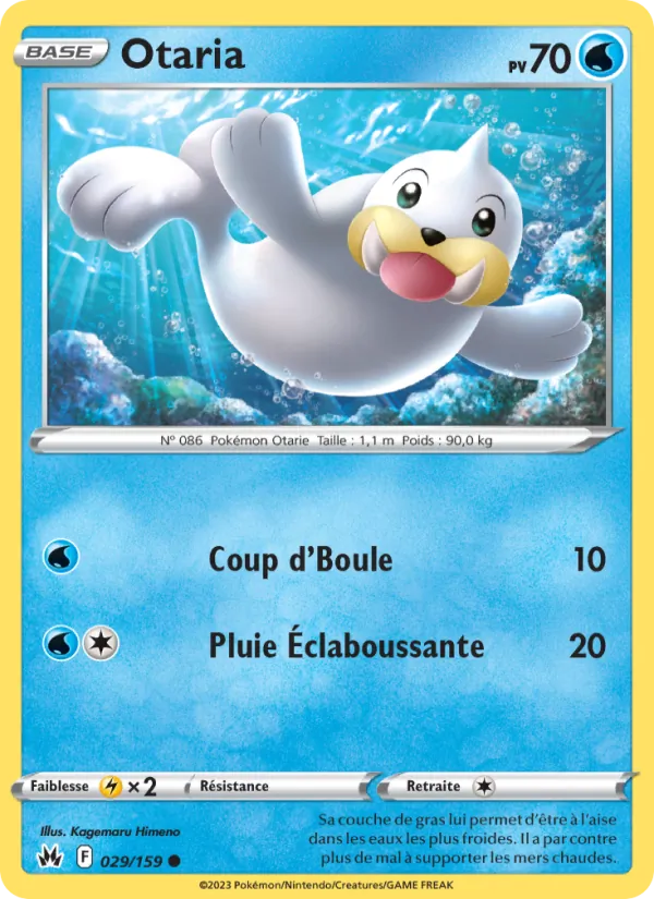 Carte Pokémon Otaria de l'extension Zénith Suprême