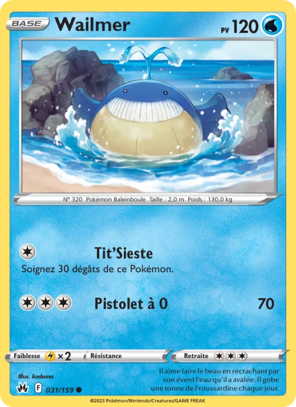Carte Pokémon Wailmer de l'extension Zénith Suprême